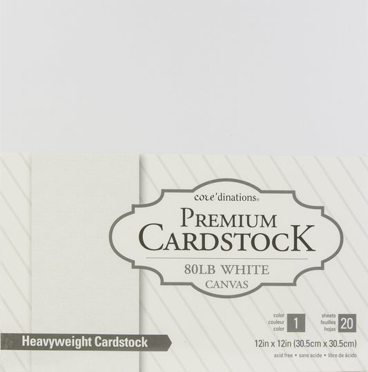 White Cardstock | 12"X12"| 20/Pk