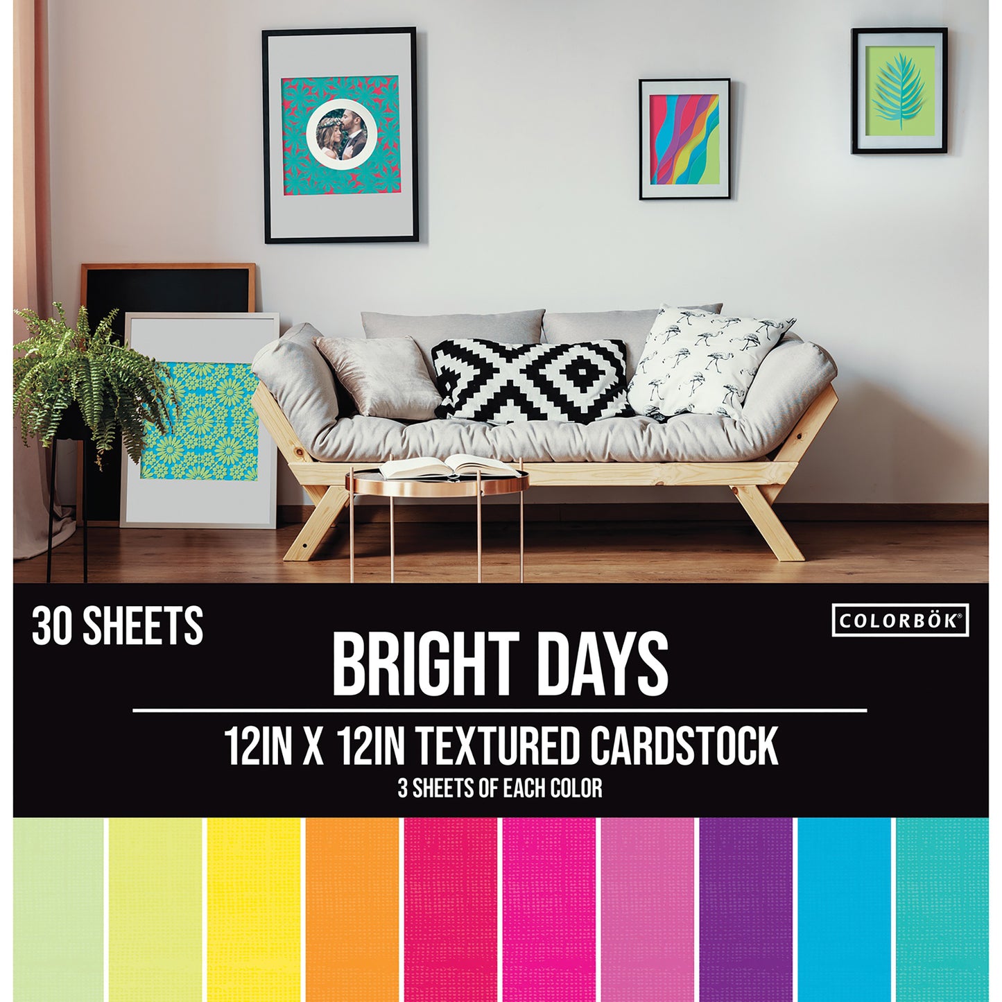 Bright Days | Textured Cardstock Pad| 12"X12" | 30/Pk