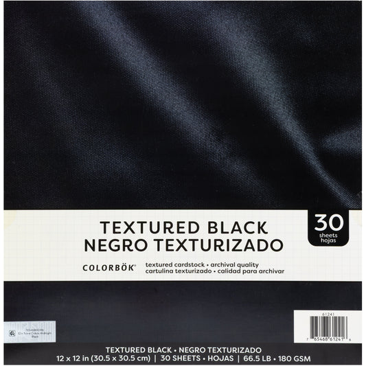 Mdnght BLack Textures Cardstock Pad | 12"X12" | 40/Pk