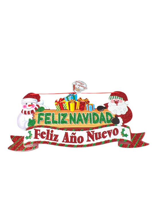 PLAQUE FELIZ NAVIDAD 2 ASSTD