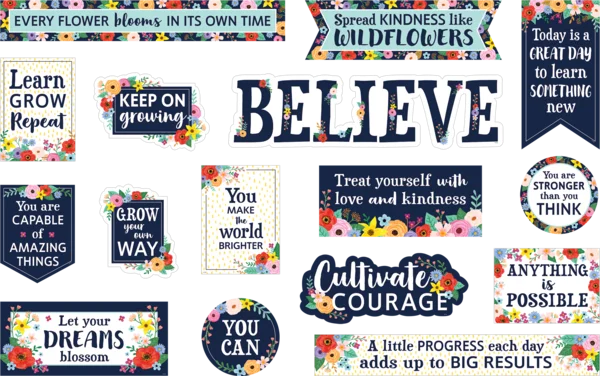 WILDFLOWERS MINI BULLETIN BOARD 16PCS