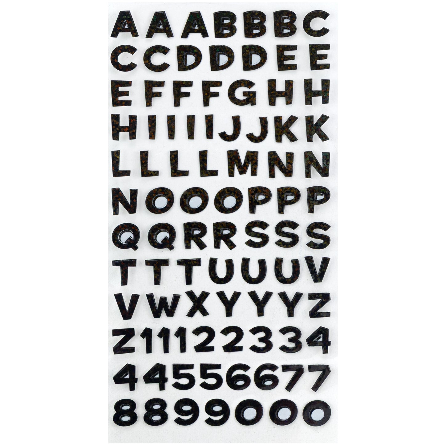 Sticko Alphabet Stickers | Funhouse Black Metallic | 89 pieces