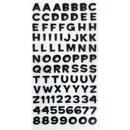 Sticko Alphabet Stickers | Funhouse Black Metallic | 89 pieces
