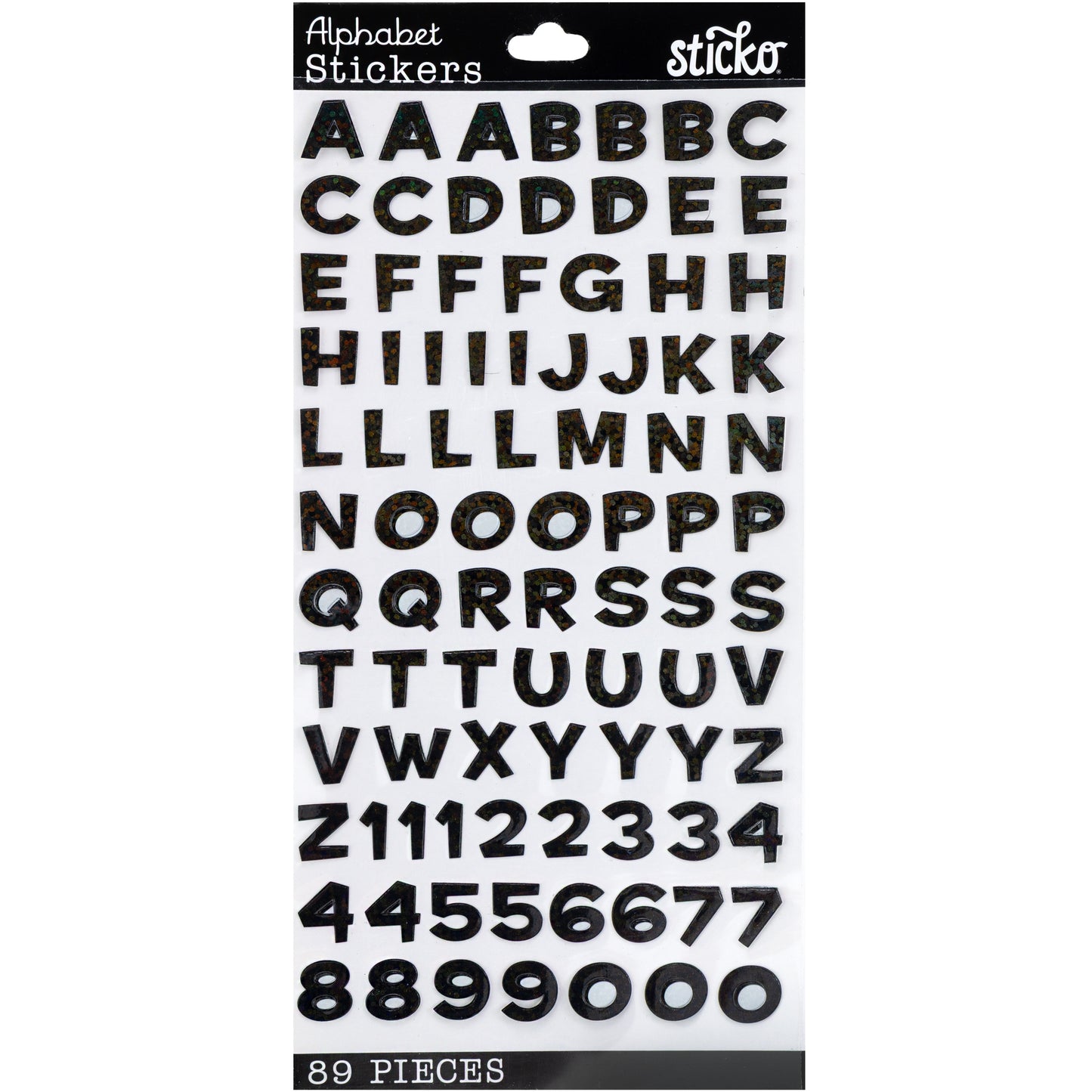 Sticko Alphabet Stickers | Funhouse Black Metallic | 89 pieces