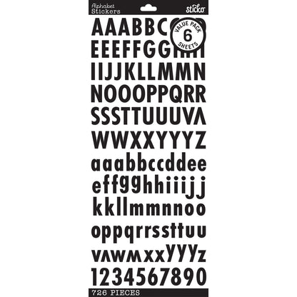 Sticko Alphabet Stickers | Black/Gold/Silver | Futura | 726 pieces