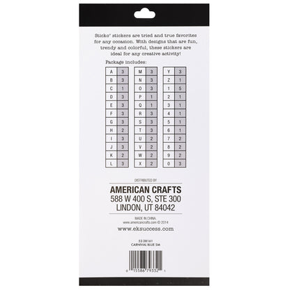 Sticko Alphabet Stickers | Carnival Blue | 92 pieces