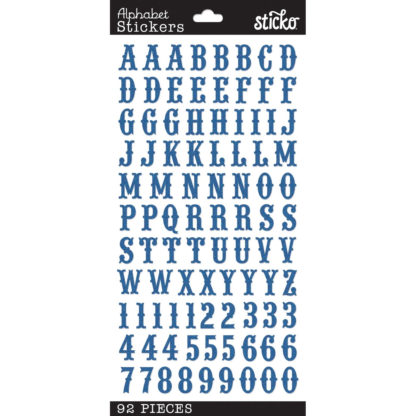 Sticko Alphabet Stickers | Carnival Blue | 92 pieces