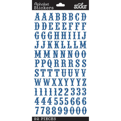 Sticko Alphabet Stickers | Carnival Blue | 92 pieces
