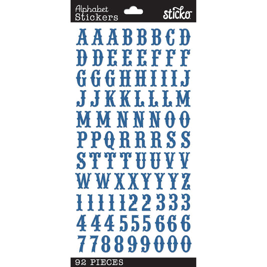 Sticko Alphabet Stickers | Carnival Blue | 92 pieces
