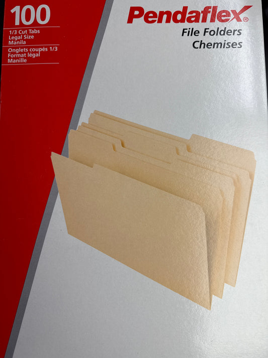 File Folder Pendaflex 753 1/3 100ea