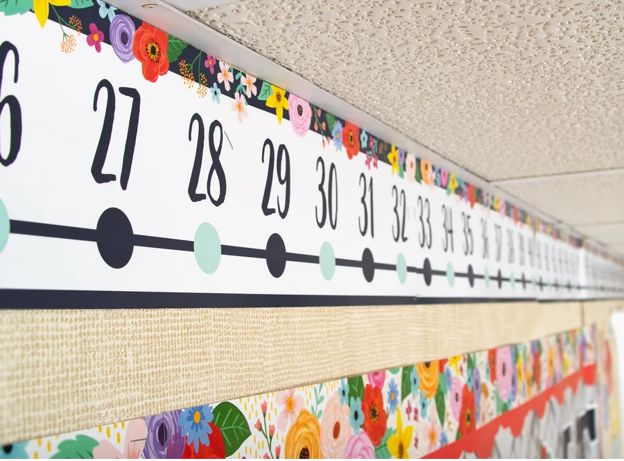 Wildflowers Number Line (-20 to +120) Bulletin Board