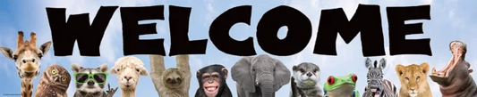 GO WILD ANIMALS WELCOME BANNER