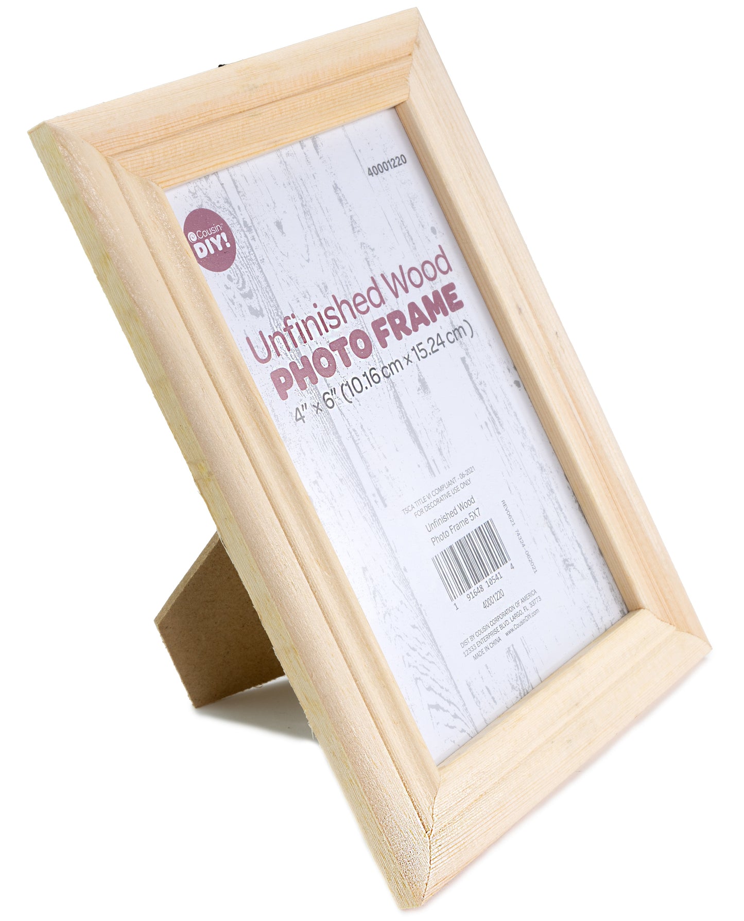CousinDIY Unfinished Wood Photo Frame 4x6