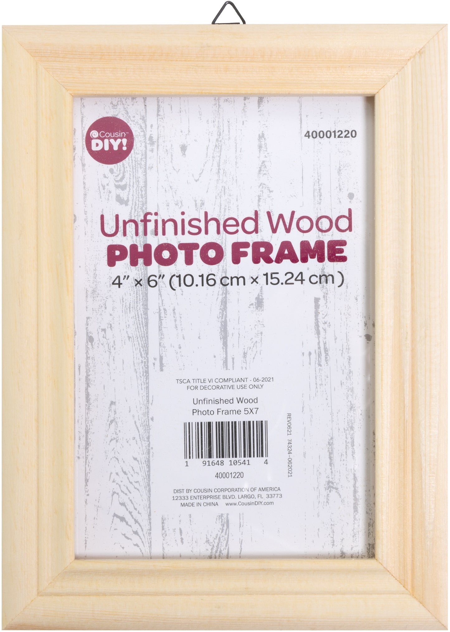 CousinDIY Unfinished Wood Photo Frame 4x6