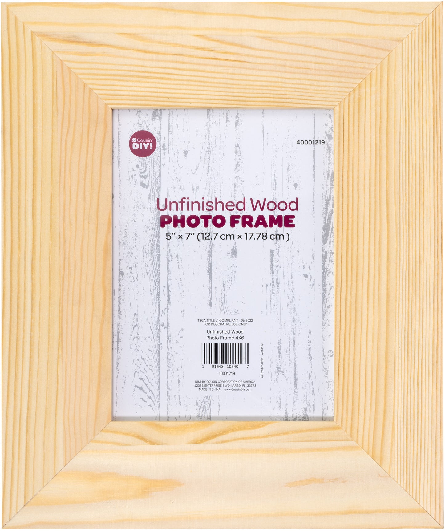 CousinDIY Unfinished Wood Photo Frame 5x7