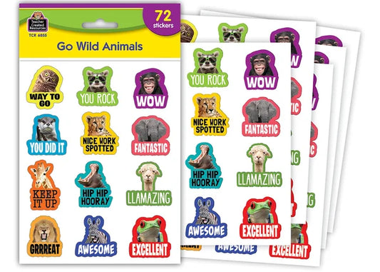 GO WILD ANIMALS STICKERS