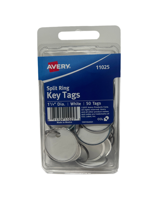 SPLIT RING KEY TAG (50 TAGS) 1 1/4"