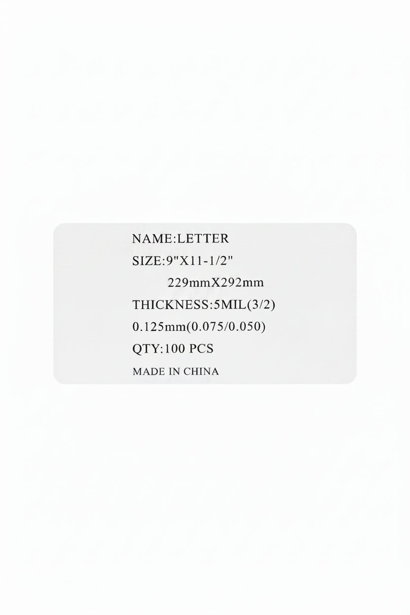 LAMINATING POUCH 5ML 9" X 11-1/2" 100 PC