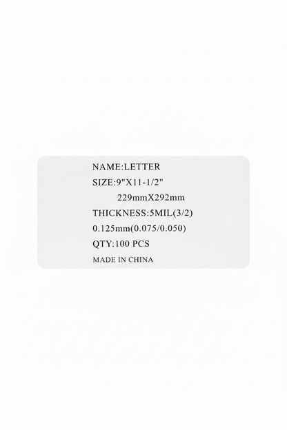 LAMINATING POUCH 5ML 9" X 11-1/2" 100 PC