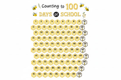Buzzing Bees Counting to 100 Days Mini Bulletin Board