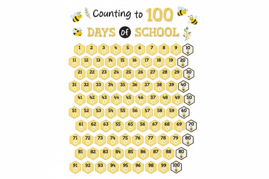 Buzzing Bees Counting to 100 Days Mini Bulletin Board
