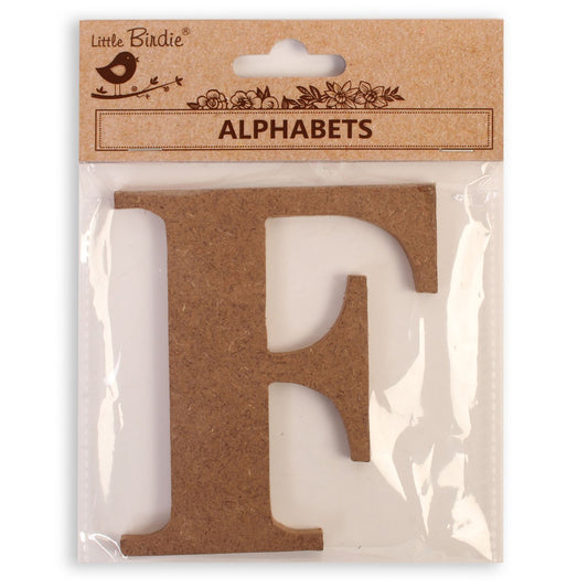 F Little  Birdie MDF Alphabets Upper Case| 4" | 1 Pkg