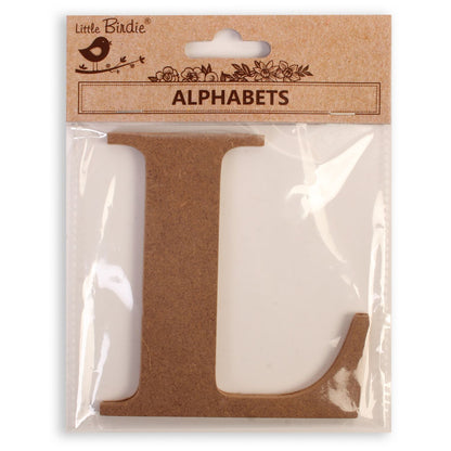 L  Little Birdie MDF Alphabets Upper Case | 4" | 1Pkg