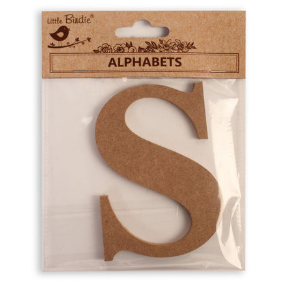 S  Little Birdie MDF Alphabets Upper Case | 4" | 1Pkg