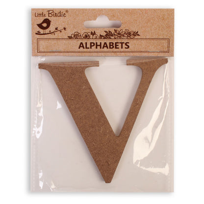 V  Little Birdie MDF Alphabets Upper Case | 4" | 1Pkg