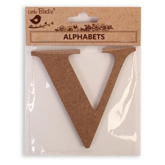V  Little Birdie MDF Alphabets Upper Case | 4" | 1Pkg