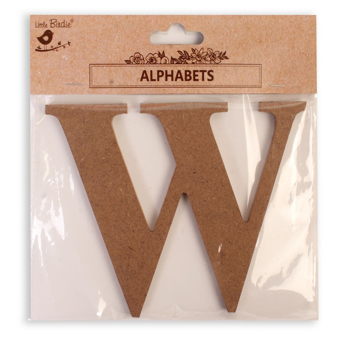 W   Little Birdie MDF Alphabets Upper Case | 4" | 1Pkg