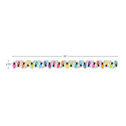 Colorful Holiday Lights Die-Cut Border Trim
