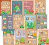 HAPPY CACTUS CREW POSITIVE SAYINGS SMALL POSTER PA