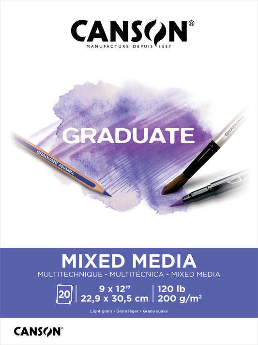 Canson Graduate Series Mixed Media Pad | 9"X12" | 20 Sheet