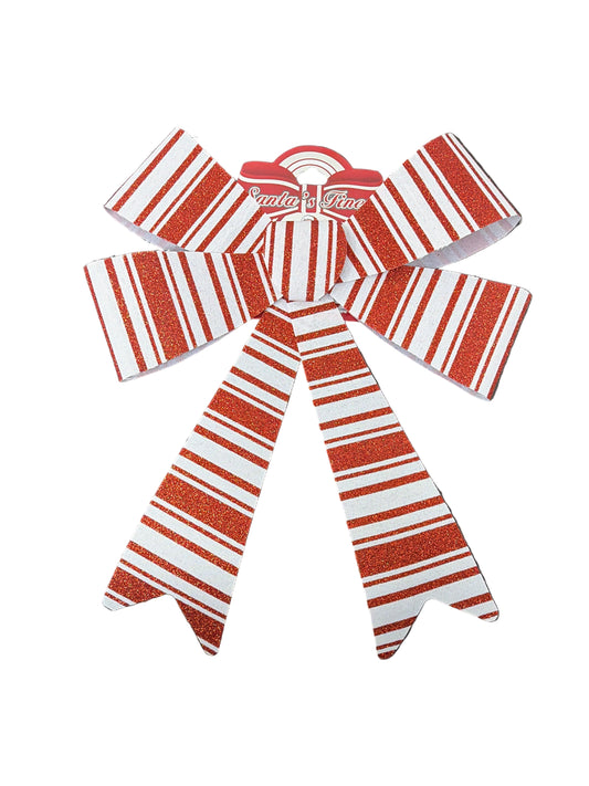 BOW RED STRIPES XLARGE 32*38CM 1PC