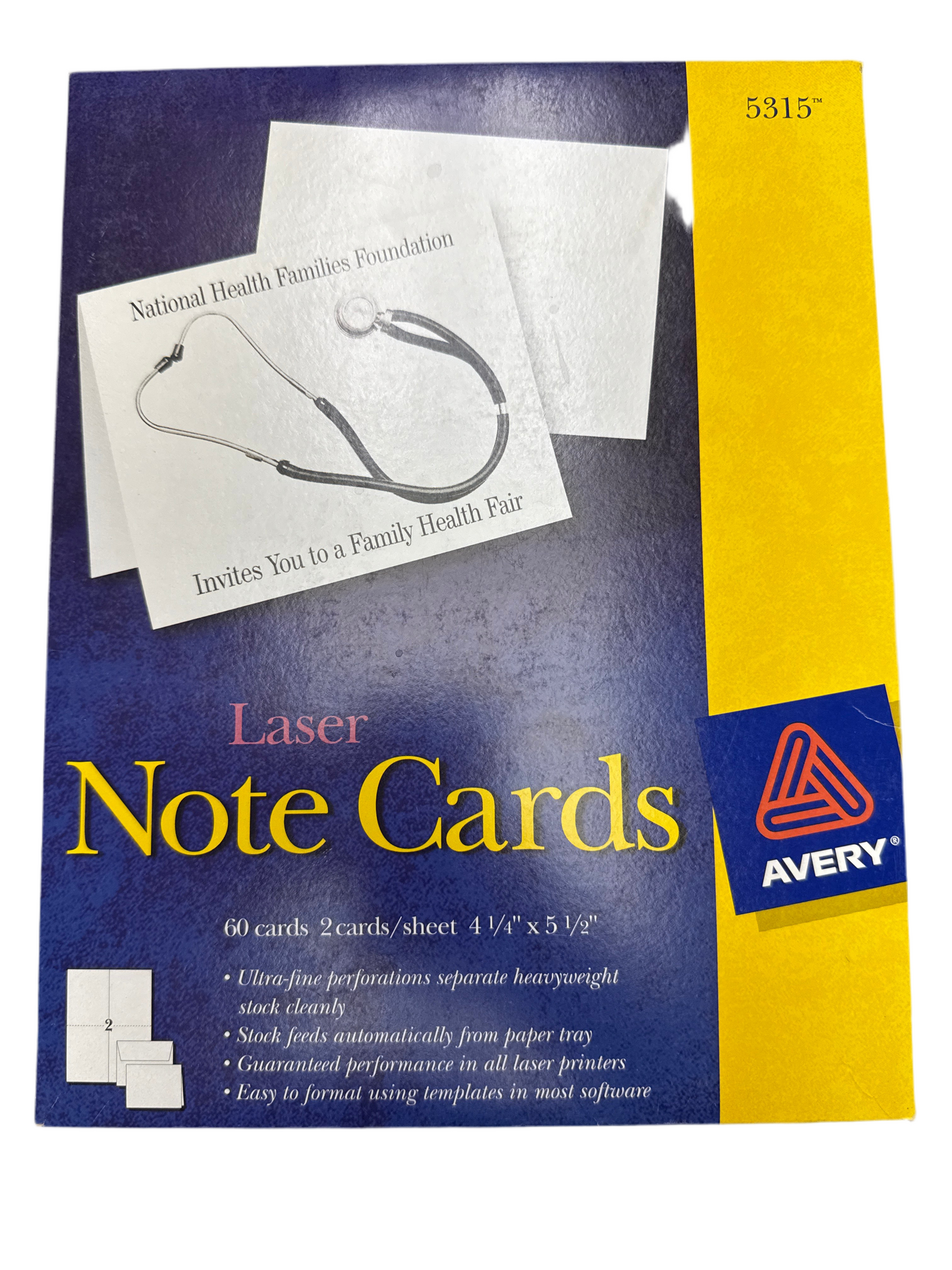 Note Cards Laser White 4-1/4” x 5-1/2” Pq. 60