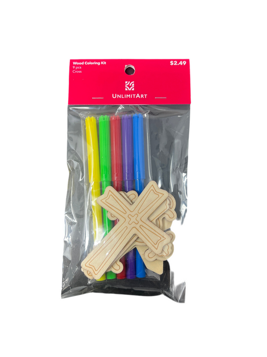 WOOD COLORING KIT W/ 5 MARQUERS (CROSS)