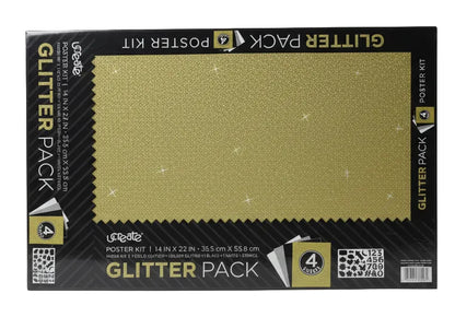 Glitter Pack  | Poster Kit | Black | White | Silver | Gold |4 Seets