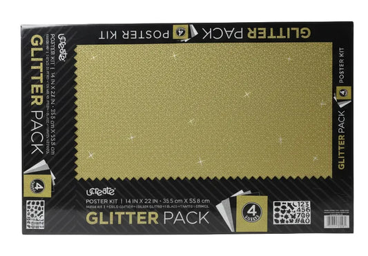 Glitter Pack  | Poster Kit | Black | White | Silver | Gold |4 Seets