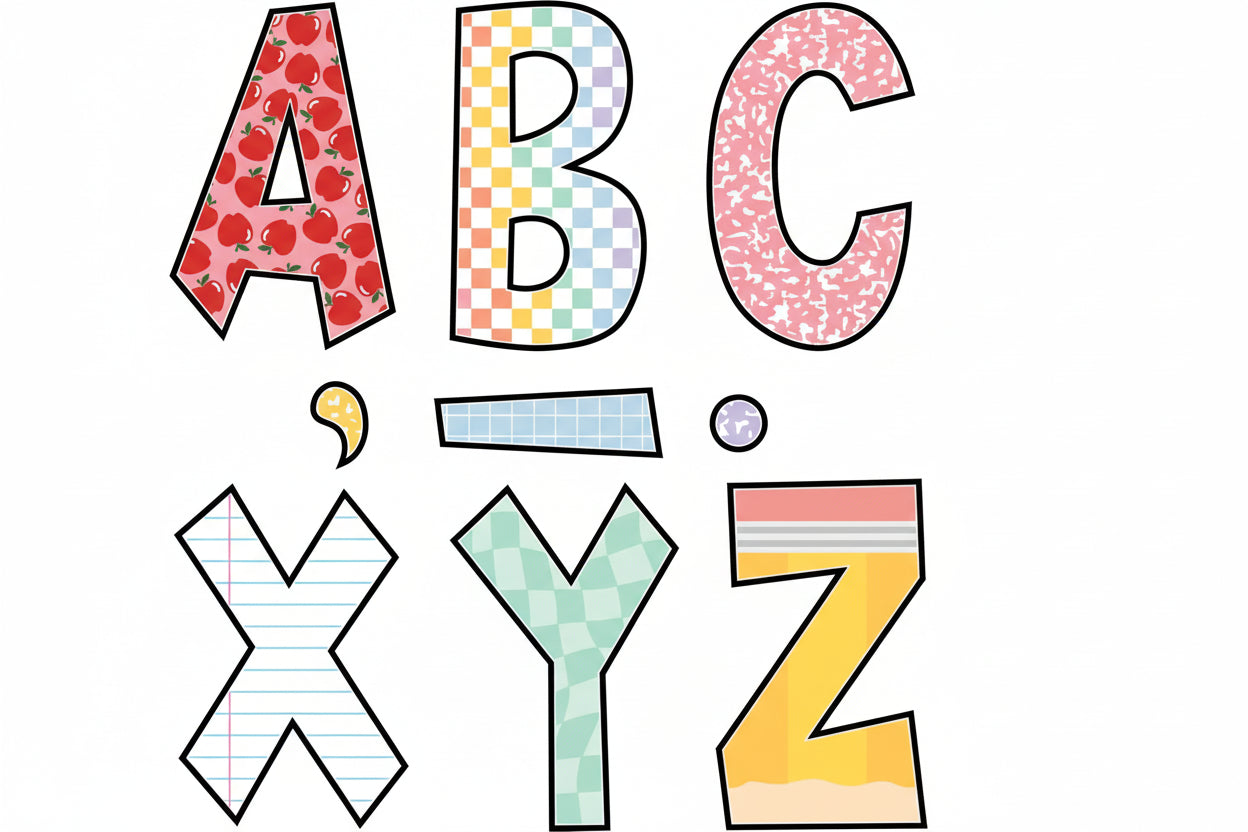 Cool for School 7" Fun Font Letters