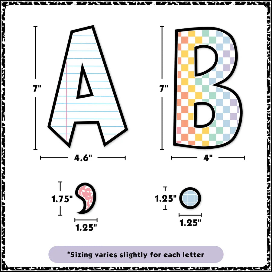 Cool for School 7" Fun Font Letters