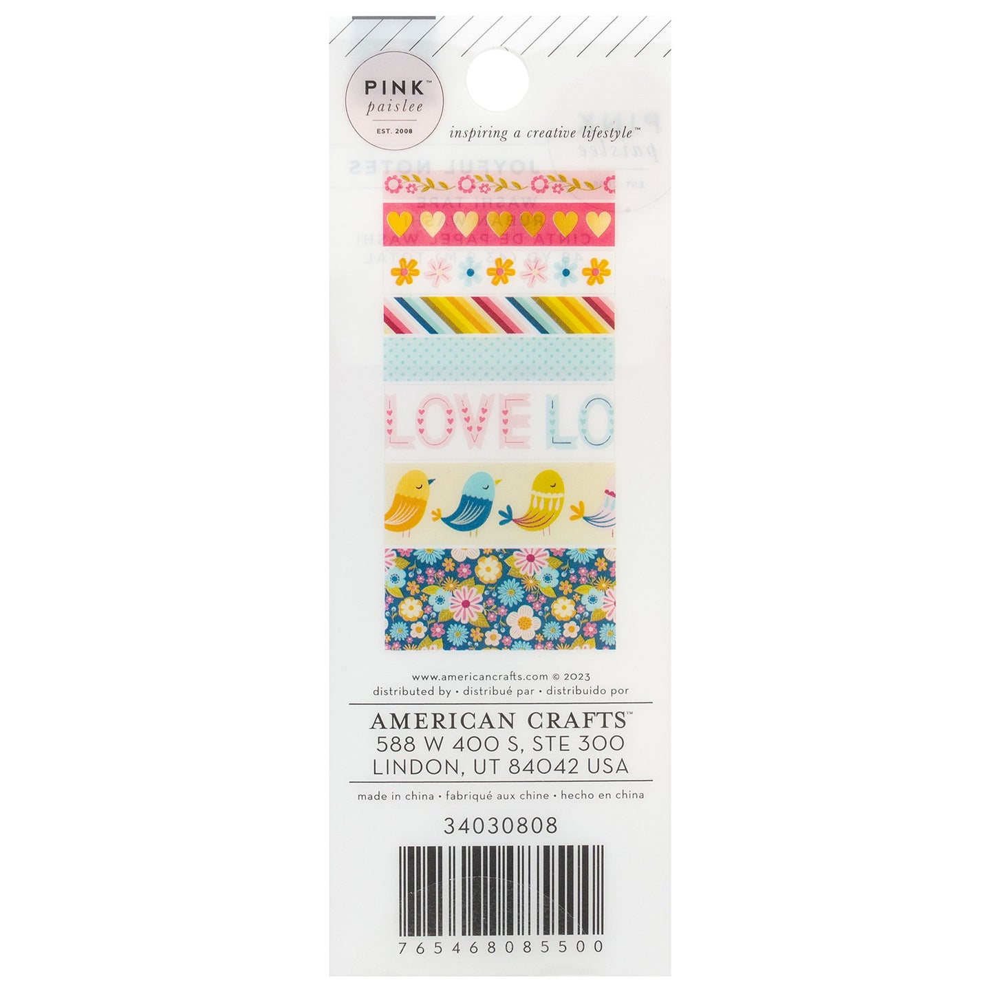 Pink Paislee Joyful Notes Washi Tape