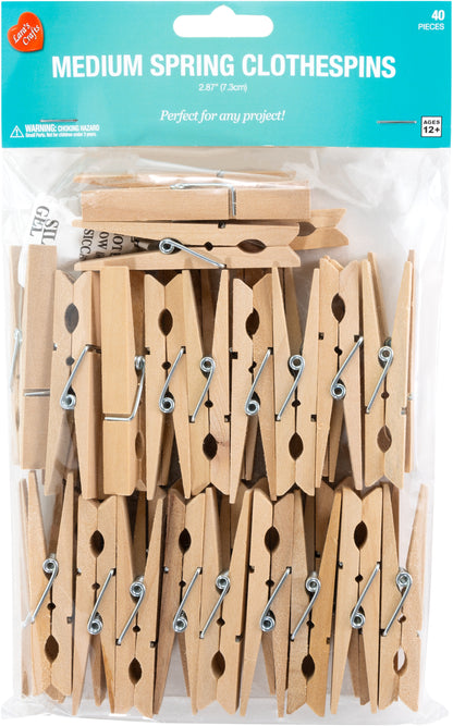 CousinDIY Medium Spring Clothespins | 40Pk
