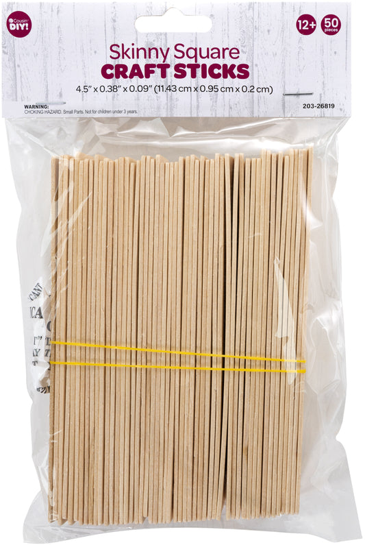 Cousin DIY Skinny Square Craft Sticks | 50Pk