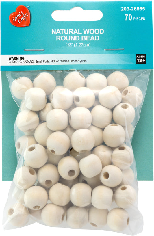 CousinDIY Wood Round Beads | 70Pk