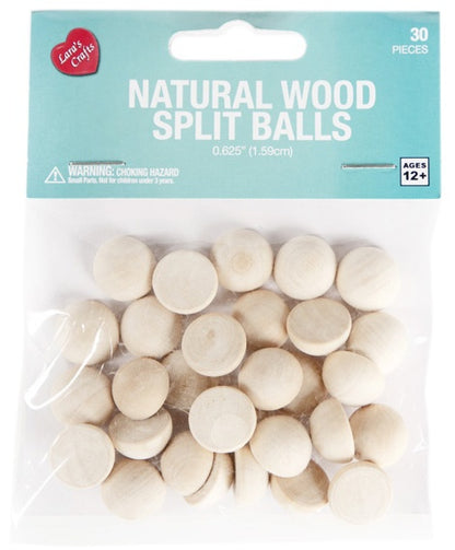 CousinDIY Split Ball Wood Beads | 30Pk