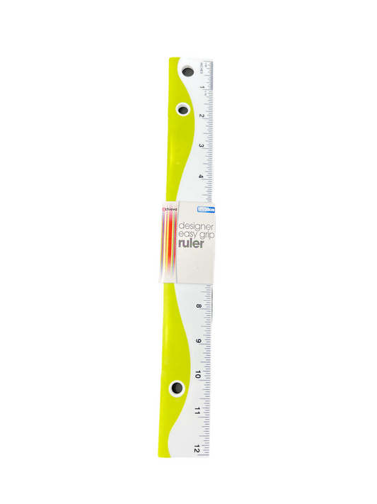 RULER 12" PLASTIC DESIGNER WAVE ASST