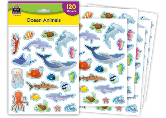 OCEAN ANIMALS STICKERS 120PCS