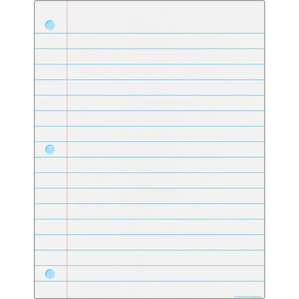 NOTEBOOK PAPER WRITE-ON/WIPE-OFF CHART