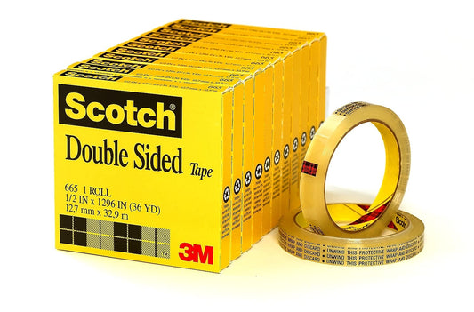 DOUBLE STICK TAPE 1/2" X 25 YD PERMANENT